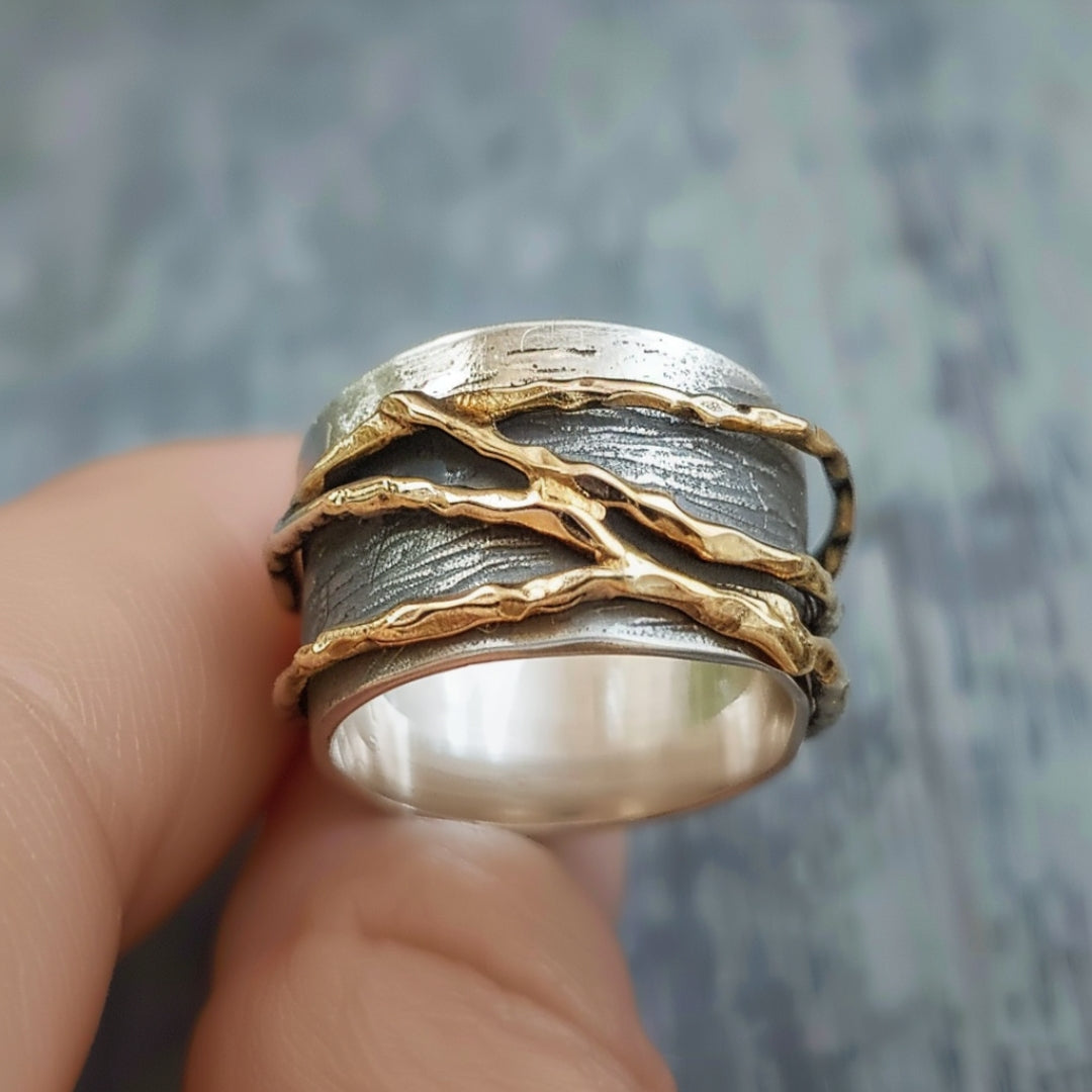 Bague en Argent et Or Élégante