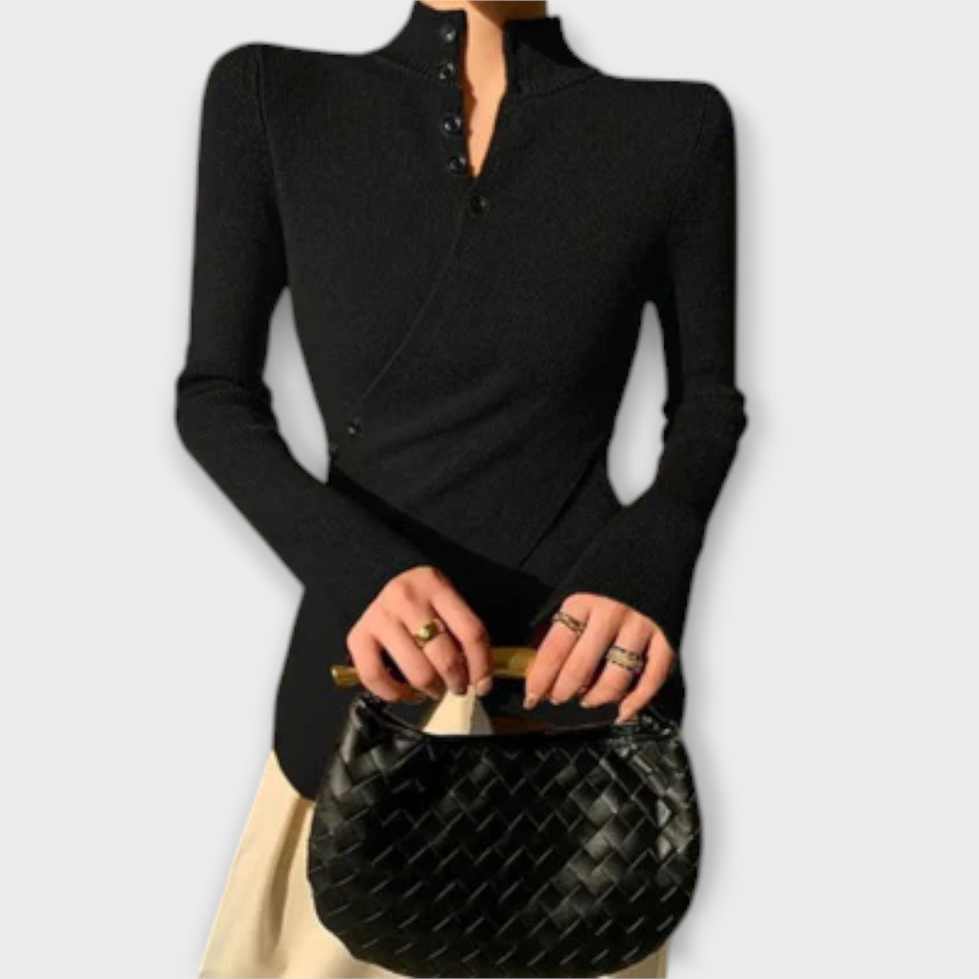 Pull en Maille Fine à Boutons