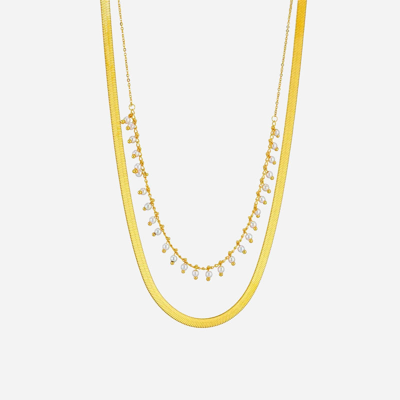 Collier Serpent Luxe & Perles 18K