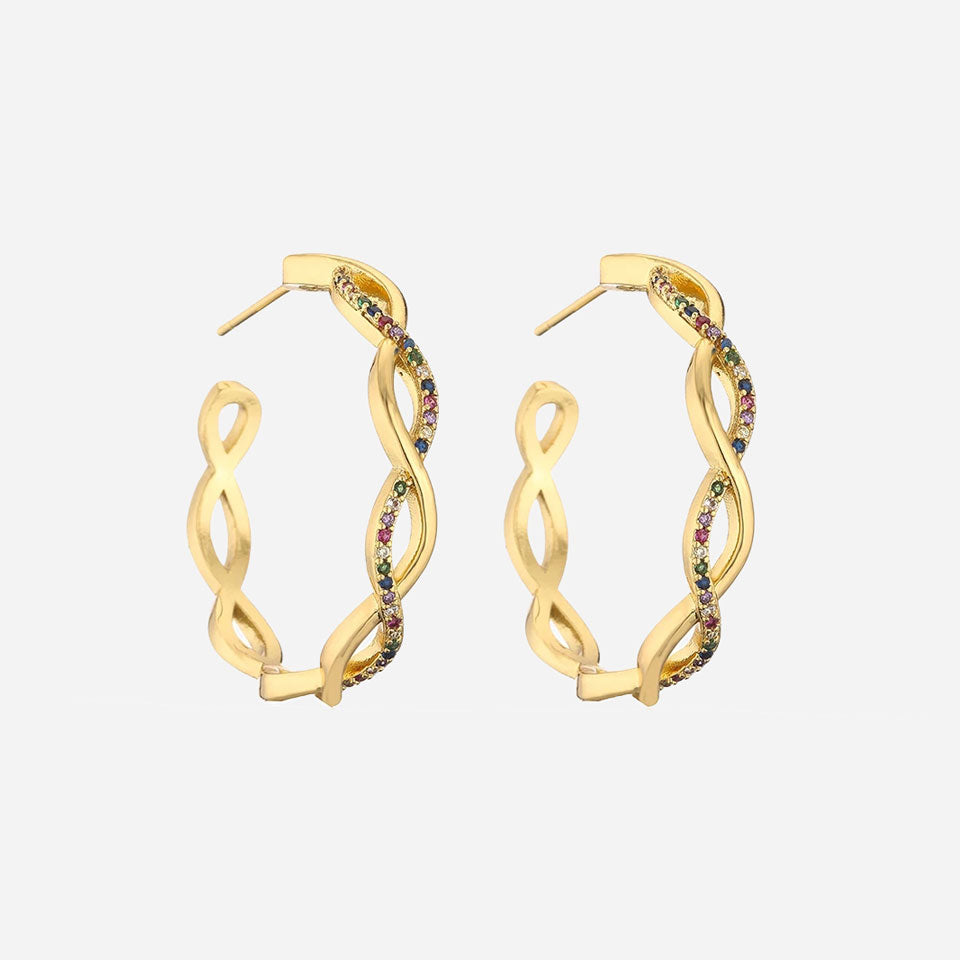 Boucles d'Oreilles Vague en Or 18K