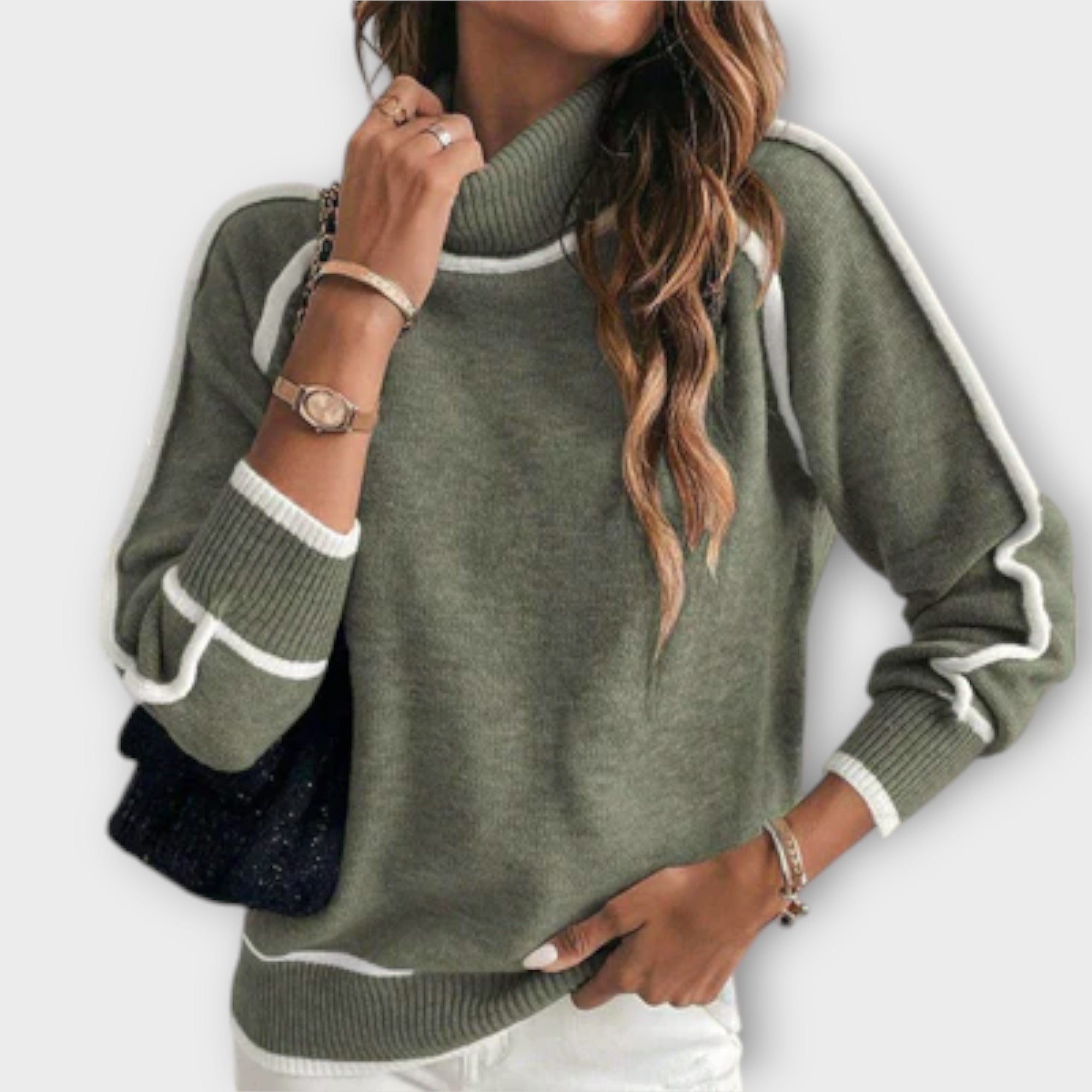 Pull en Lin Olive Luxe