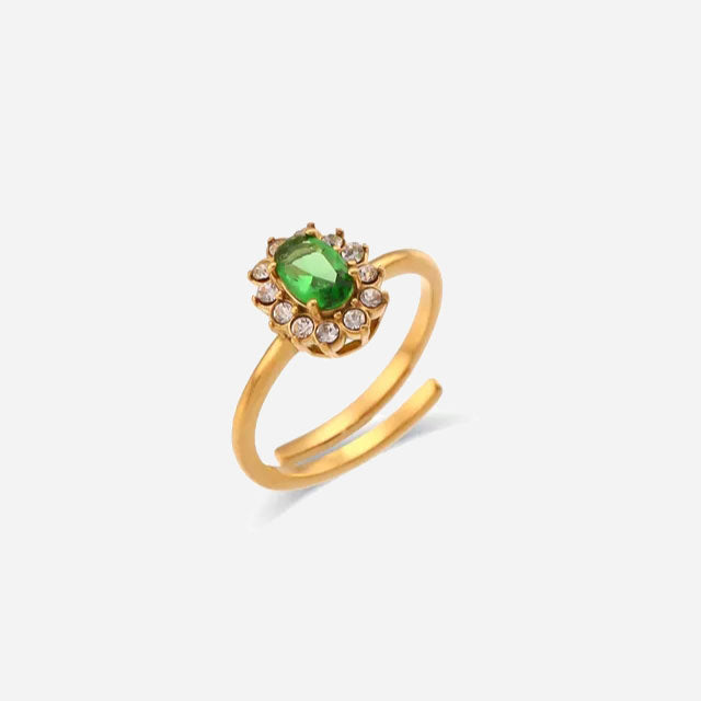 Bague en Or 18K Zirconium Vert