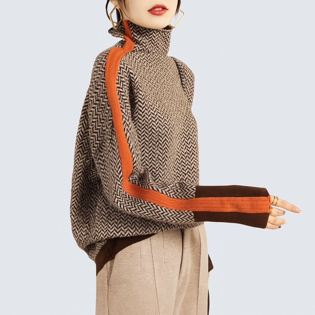 Pull Mélangé à Col Roulé