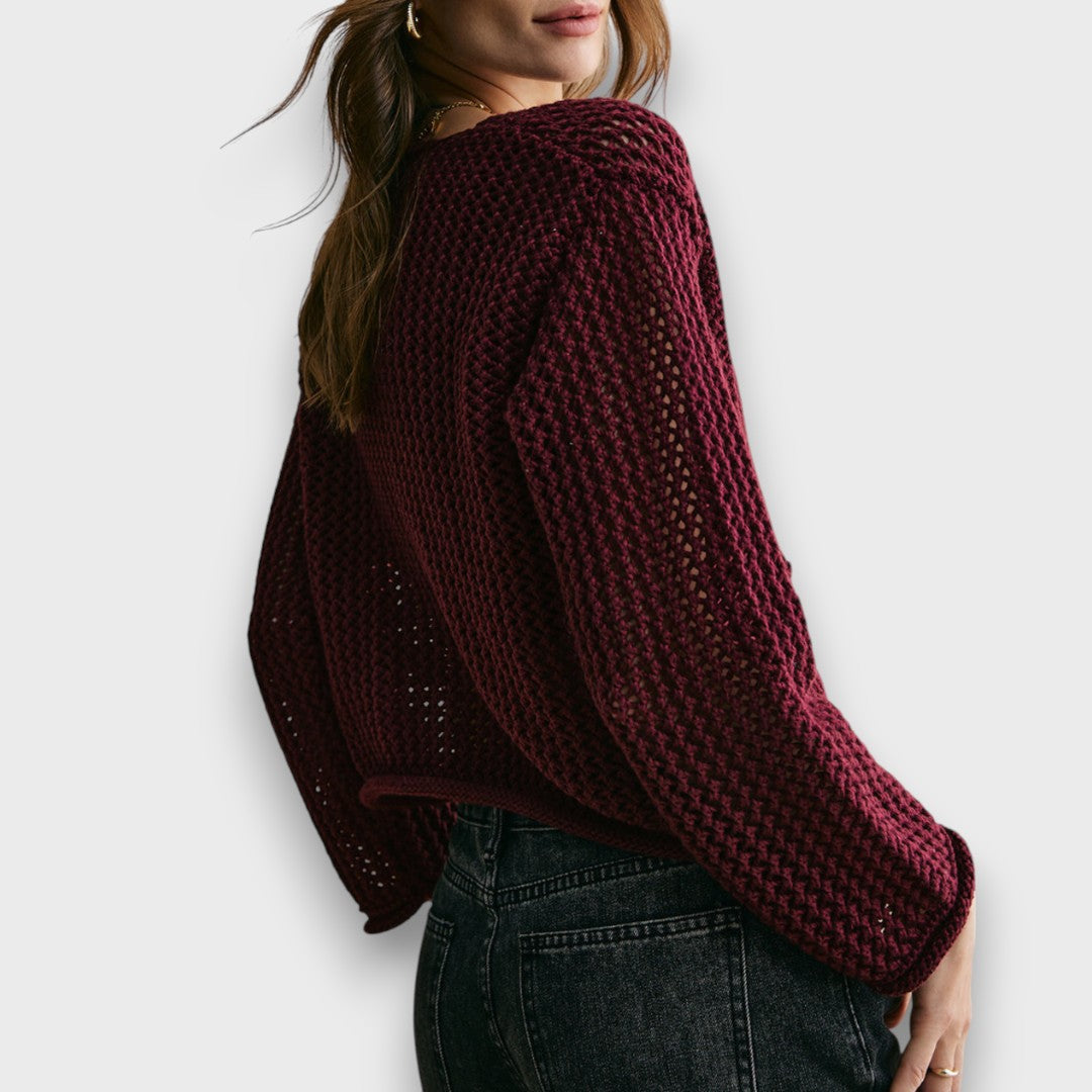 Cardigan Élégant Rouge Bourgogne