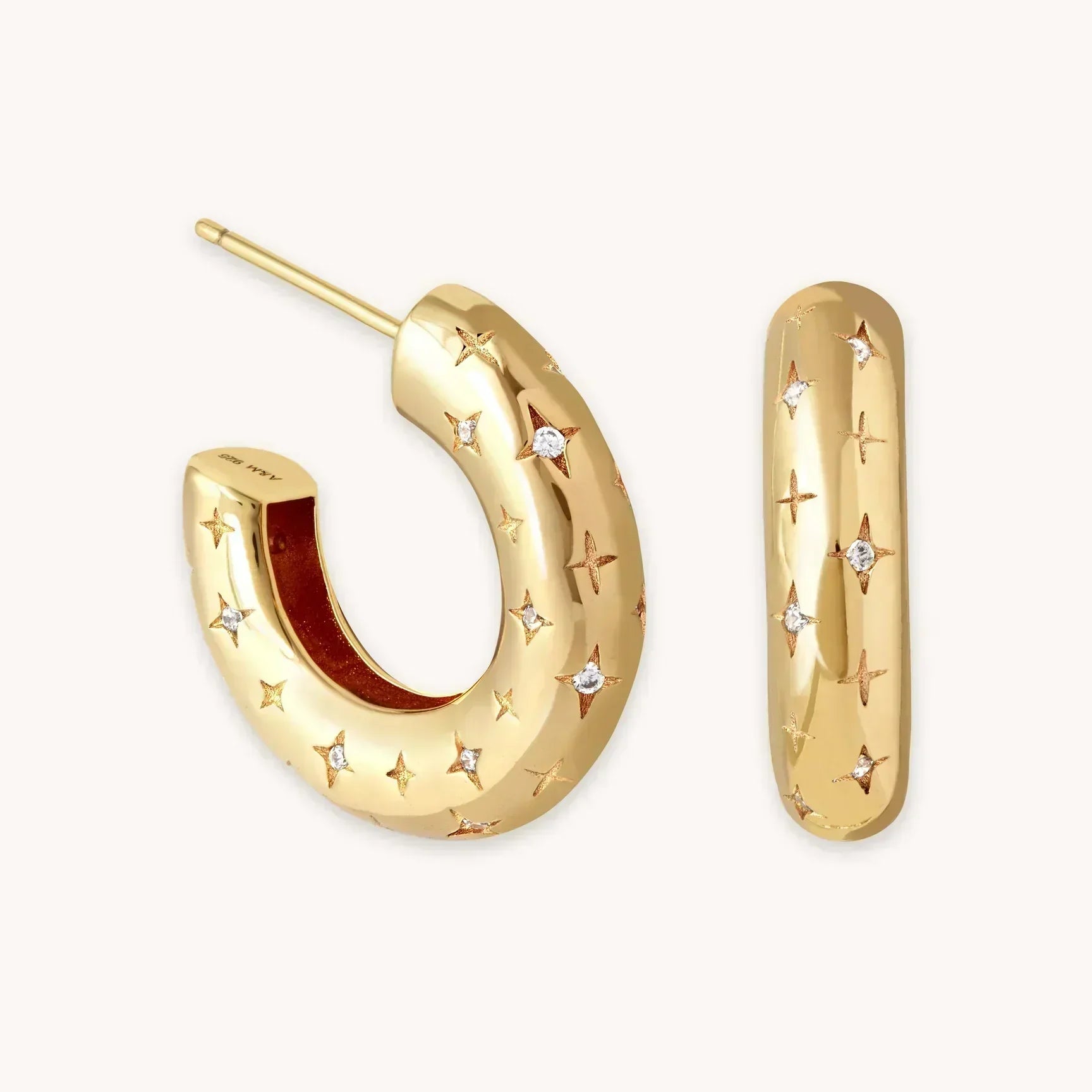 Boucles d'Oreilles Étoile en Or 18k
