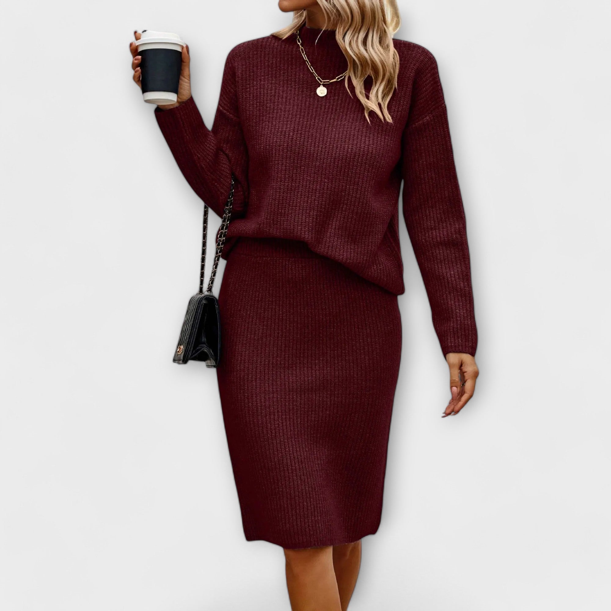 Ensemble Élégant Pull et Jupe
