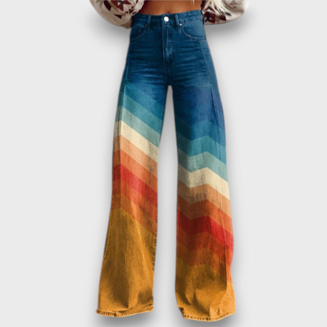 Pantalons Larges Zigzag Rétro