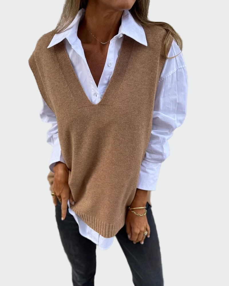 Gilet Tricoté Sans Manches