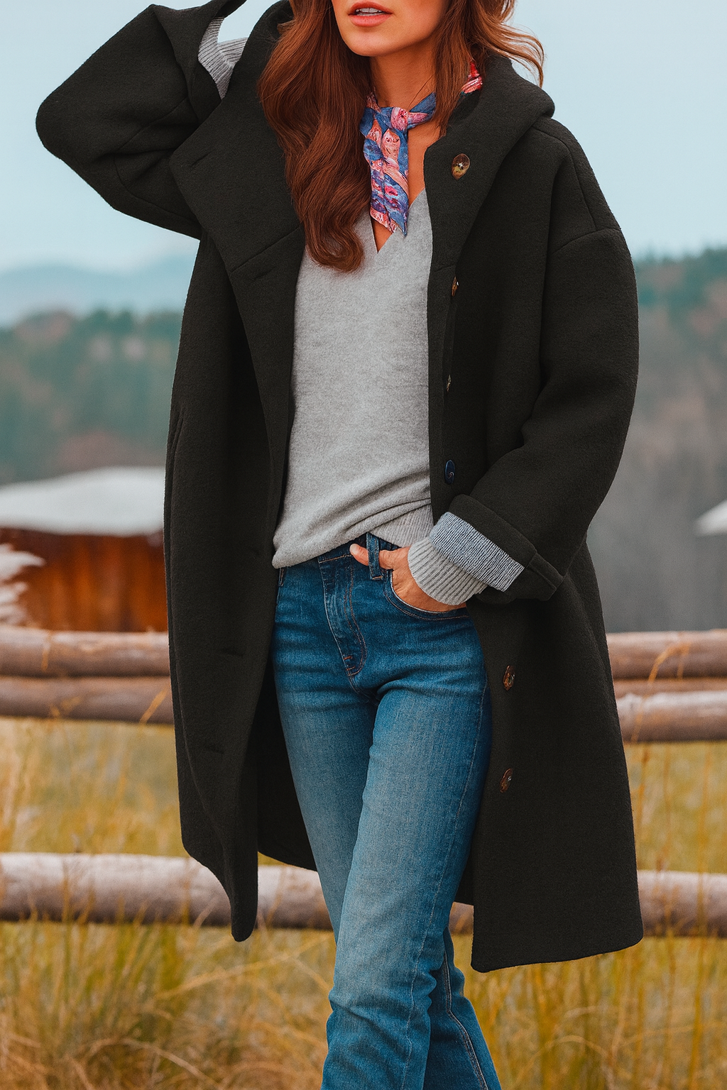 Manteau Doux à Capuche