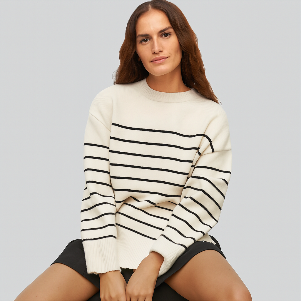 Pull Oversize Rayé Élégant