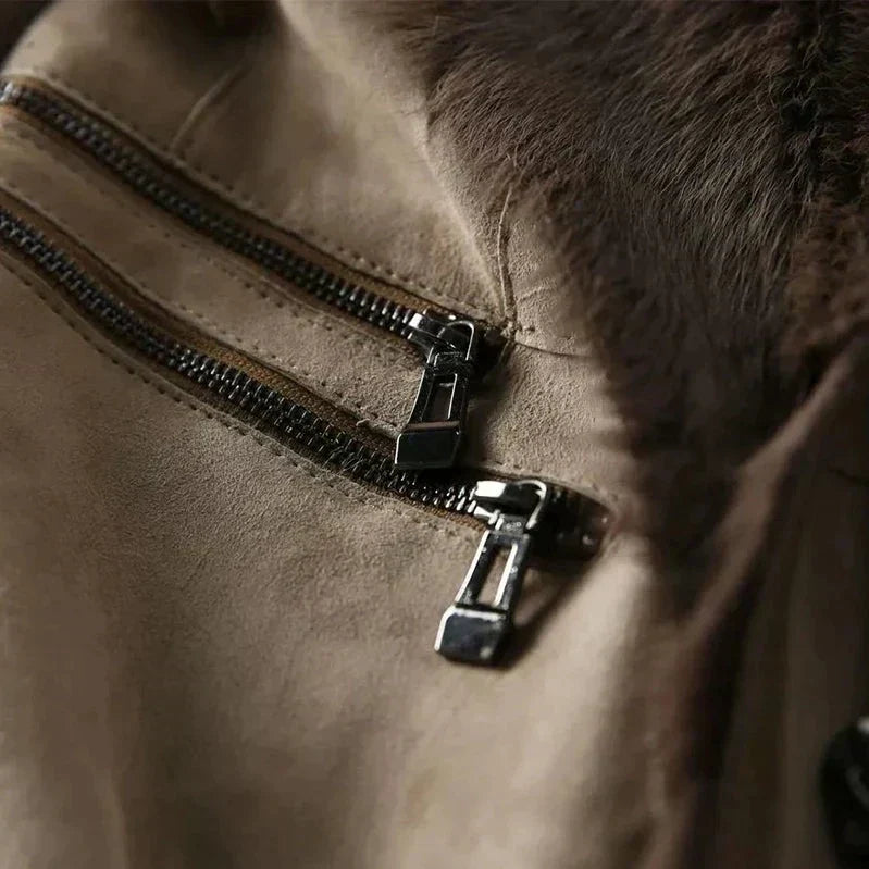 Veste Élégante en Cuir de Mouton