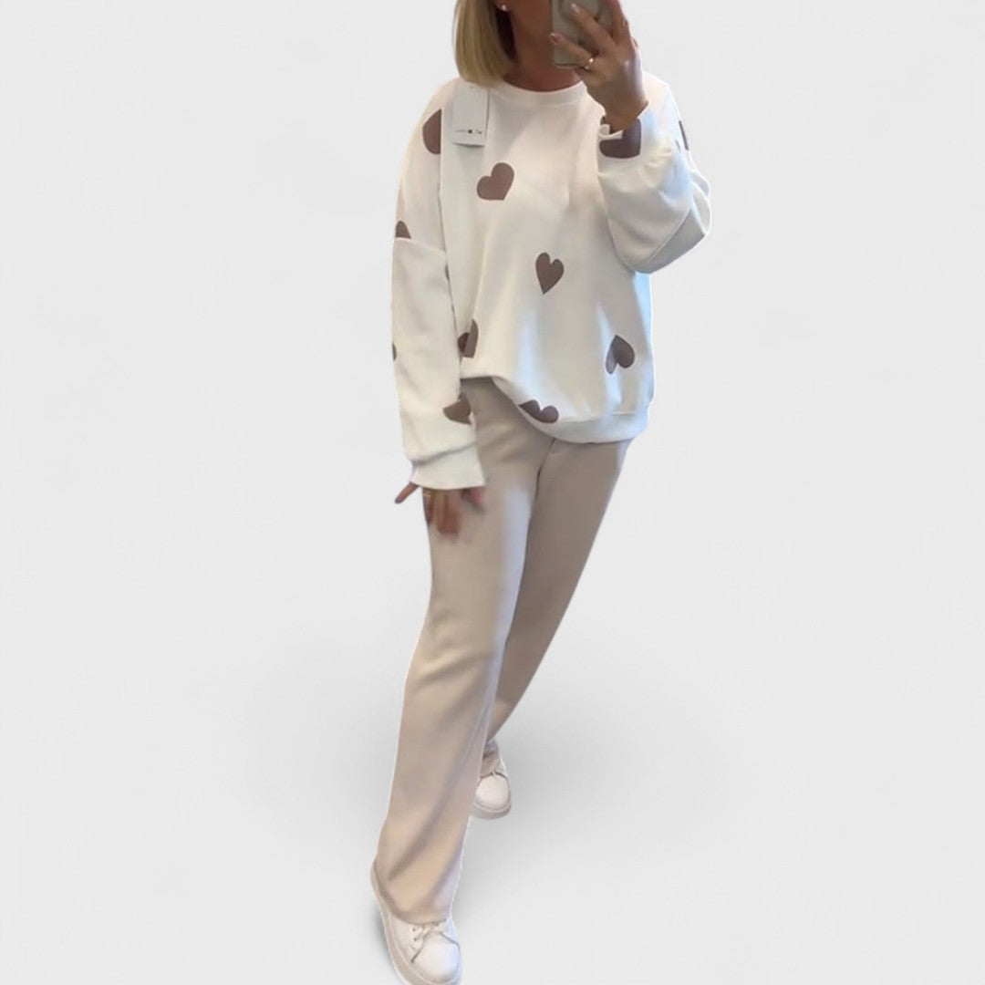 Pull en coton mélangé à cœurs