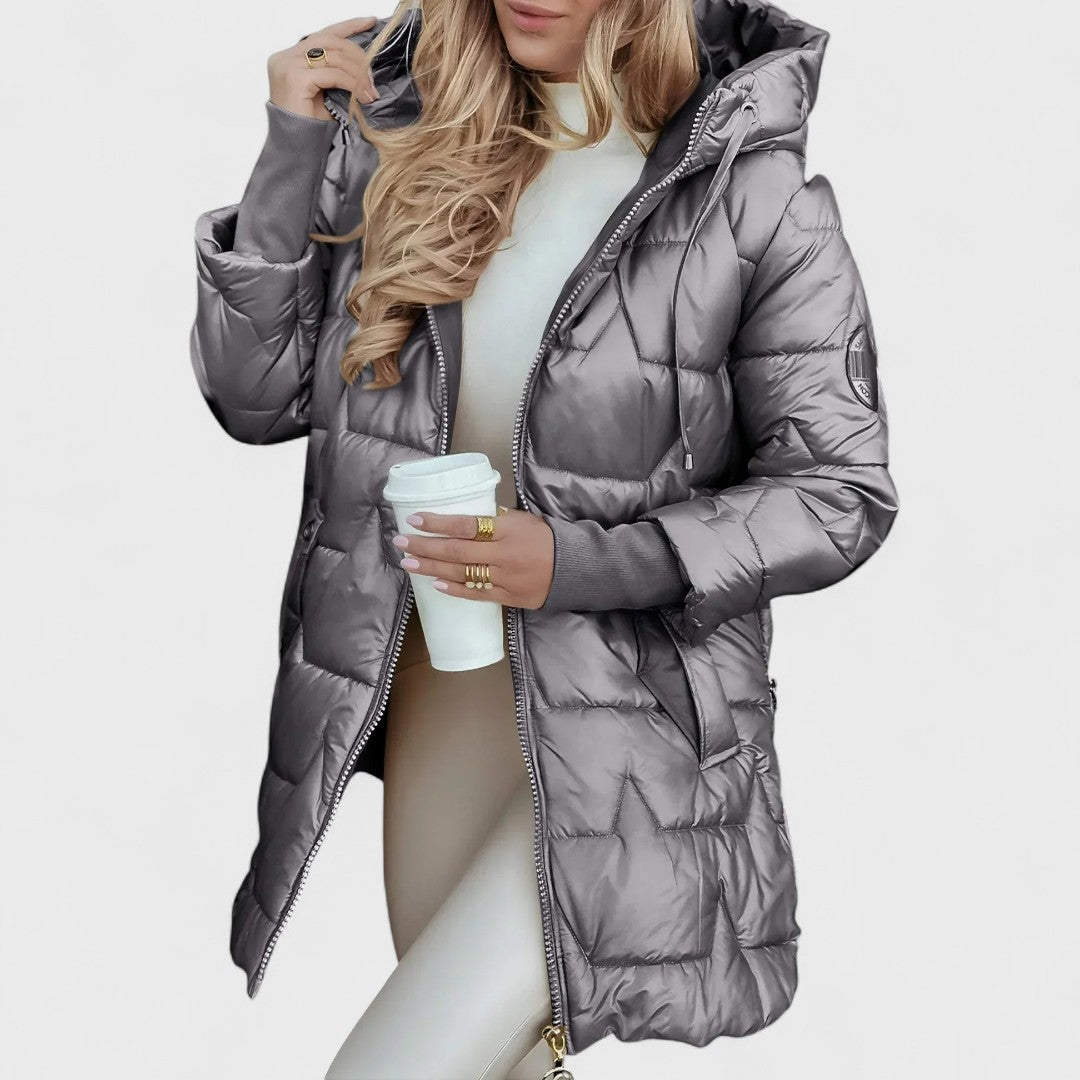 Manteau d'Hiver Élégant à Capuche