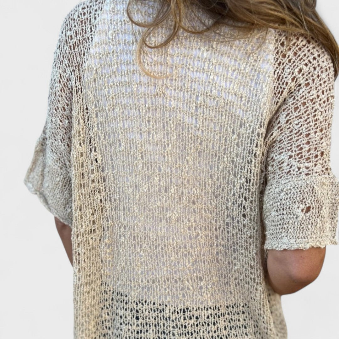 Haut Uni Femme avec Bouton